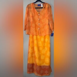 NWT JH Collectibles Floral Lined Maxi Dress & Sheer Jacket Set Womens Size 10